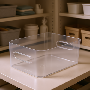 OrtheX SmartStore Compact M Storage <b>Container</b> 5 Pack Clear Plastic Bin with Handles for Organizing <b>Small</b> Items - Product Image 3