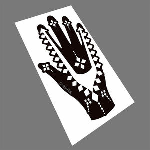 Plantilla de henna para toda la palma de la mano, diseño floral, adhesivo para pintar a mano, estilo étnico, plantilla de tatuaje temporal ecológica - Product Image 5