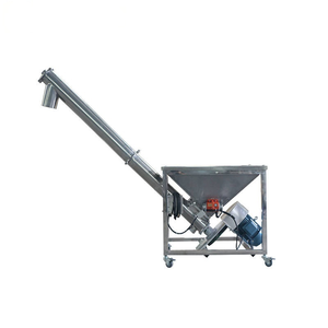 Durable Heavy Duty Inclined Spiral Screw Conveyor with Feed Hopper Dustless Powder <b>Transport</b> Machine for Food Processing Raw - Product Image 2