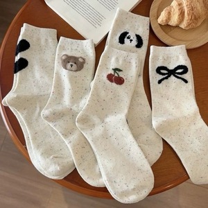 Calcetines Largos de Algodón Suave con Diseño 3D de Osito, Cereza y Lazo, <span class=keywords><strong>para</strong></span> Mujer - Product Image 2