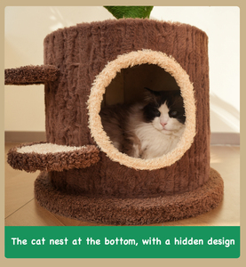 Plant Design Tree Tower With Scratching <b>Post</b> Sisal Pillar Colorful Pet Furniture Multi <b>Level</b> Platform Washable OEM/ODM - Product Image 3