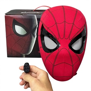 Maschera di <span class=keywords><strong>Spiderman</strong></span> <span class=keywords><strong>in</strong></span> Plastica con Luce LED Attivabile al Tocco, Occhi Mobili, Accessorio per Cosplay di Halloween - Product Image 1