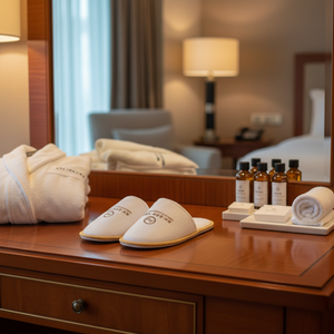 Pantoufles en velours corail doux et chaudes, taille et couleur personnalisées, pour hôtel et spa - Product Image 3