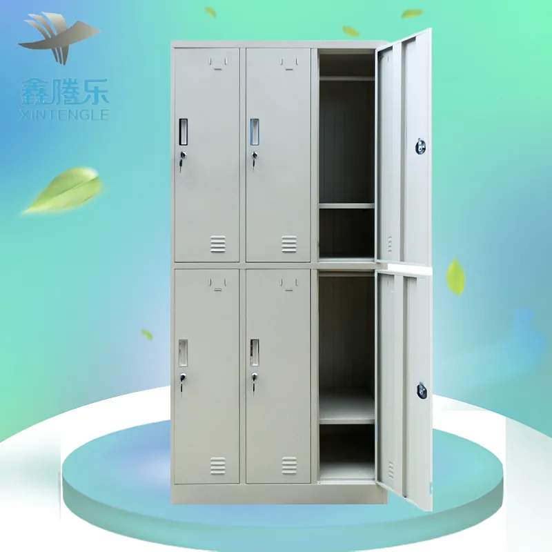 6 door employee lockers for office staff clothes steel cabinet metal storage for commercial