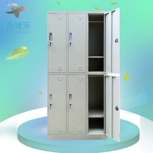 Armario de Almacenamiento Moderno de Acero de 6 Puertas, Armarios para Empleados con Puertas Corredizas para Oficina, Dormitorio, Hotel, Sala de Estar, Gimnasio y Taller - Product Image 1