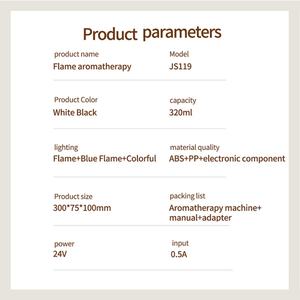 Difusor de Aromaterapia Ultrasónico con Humidificador de Llama, Máquina de Aromaterapia Blanca y Negra con Spray de Medusa, Luz LED Recargable, Bajo Ruido de 30dB para el Hogar - Product Image 6