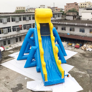 Toboggan gonflable commercial jaune et bleu pour <span class=keywords><strong>piscine</strong></span> d'été, adapté aux adultes - Product Image 1