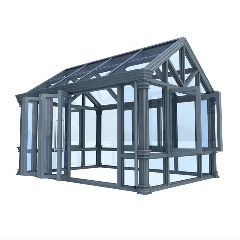 Hersteller von kunden spezifischen Aluminium Wintergarten Glashaus Outdoor Fertighaus/Glas Terrasse Wintergarten