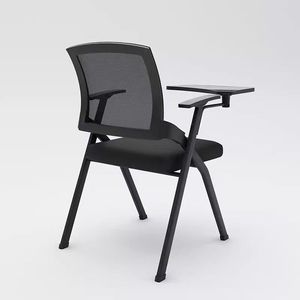 Silla de Conferencia de Malla con Reposabrazos Ajustables, Silla para Capacitación y Reuniones con Asiento Acolchado y Patas Metálicas, Asiento de Oficina - Product Image 2