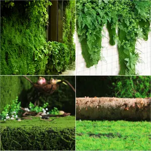Painéis de plantas artificiais, novo design de parede de musgo artificial para parede de grama para decoração 3d