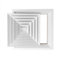 Diffuseur de plafond intégré en alliage d'aluminium pour sortie d'air conditionné, simple couche, carré, pour climatisation centrale