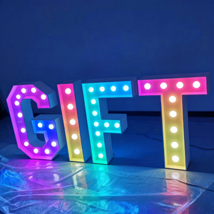 Lettres lumineuses festives RGB, ampoules à bulles changeantes de couleur, lettres lumineuses personnalisées pour la décoration de Noël, d'Halloween et des fêtes - Product Image 2