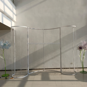 <span class=keywords><strong>Verre</strong></span> <span class=keywords><strong>cristal</strong></span> perles rideau mariage <span class=keywords><strong>d</strong></span>écoration arc cadre fleur toile de fond - Product Image 4