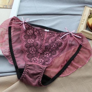 Culottes sexy en dentelle et résille de style japonais pour femmes, culottes string transparentes de style japonais grande taille pour jeunes filles. - Product Image 1