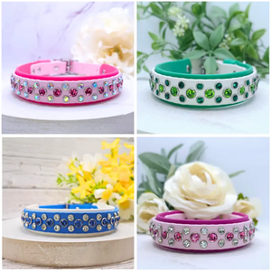 <span class=keywords><strong>Collar</strong></span> de Perro de Doble Capa con Hebilla Clásica Personalizada, Impermeable, con Diseño de Diamantes de Imitación y Cristales - Product Image 6