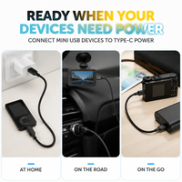 Cable Mini USB a USB C de 3 pies, Cable de Carga y Sincronización de Datos para Cámaras Digitales, Reproductores MP3, Receptores GPS, Discos Duros Externos
