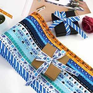 Ruban gros-grain imprimé de haute qualité et durable de 1/1,6 cm pour la décoration de sacs cadeaux, 10 yards/rouleau - Product Image 1
