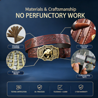 Ceinture en cuir personnalisable pour homme, style western, avec boucle perlée tendance en forme de taureau, motif floral gaufré, en cuir de vachette, logo personnalisé, toutes tailles