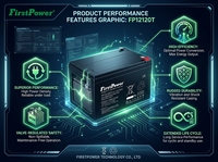 Batería de Almacenamiento de Alta Temperatura FirstPower FP12120T 12V12Ah con Recuperación de Descarga Profunda para Equipos de Monitoreo de Seguridad