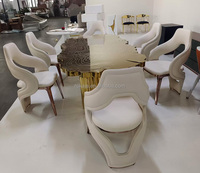 Chaise de salle à manger design haut de gamme pieds en acier inoxydable doré de luxe chaises de salle à manger Villa hôtel désherbage salle à manger chaise de Restaurant