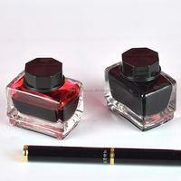 Vente en gros 15ml 30ml vide Transparent verre à encre rectangulaire 1oz stylo à plume carré bouteille d'encre