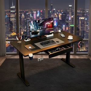 Bureau <span class=keywords><strong>de</strong></span> télétravail avec USB, bureau électrique <span class=keywords><strong>réglable</strong></span> en hauteur, assis-debout, vente en gros d'usine, faible MOQ, pieds en bois massif et métal - Product Image 6