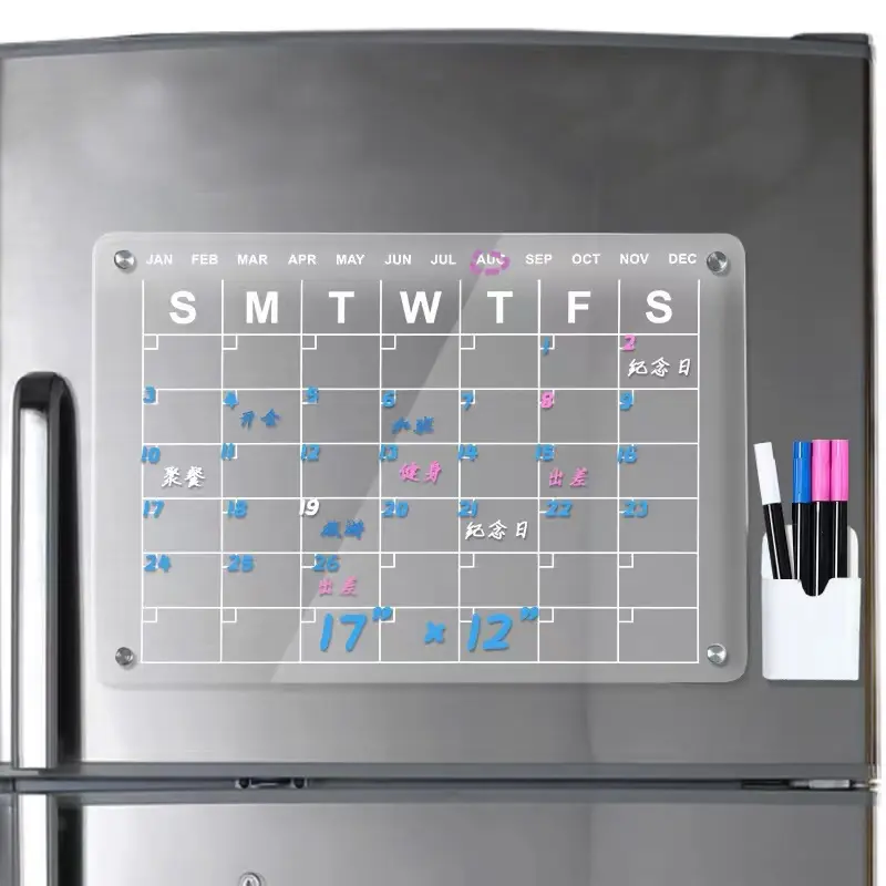 冷蔵庫の家と壁のためのカスタムマンスリーウィークリーカレンダー磁気ボード