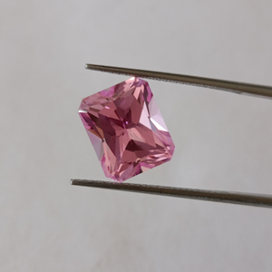 Zafiro rosa cultivado en laboratorio, corte esmeralda, piedra suelta de calidad premium, tamaño calibrado, piedra de zafiro rosa para la fabricación de joyas. - Product Image 1