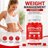 Gummies au vinaigre de cidre de pomme Keto certifiées GMP, marque privée, 60 unités, pour le soutien à la gestion du poids – Gummies Keto ACV