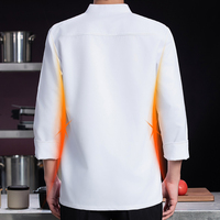 Veste de chef professionnelle, col montant, double poches, surpiqûres contrastées, tissu respirant pour le personnel de cuisine, de restaurant et de boulangerie