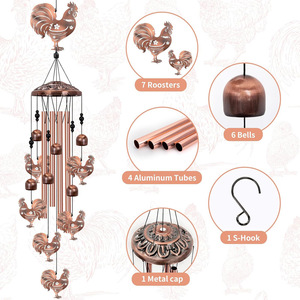 Campanas de Viento Metálicas con Diseño de Animales, Adorno Colgante para Exteriores, Decoración del Hogar, Regalo de Cumpleaños y de Inauguración de Casa - Product Image 4