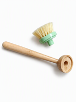 Sikat Cuci Piring Bambu Warna Cerah dengan Kepala Lepas Pasang, Bulu PP, Gagang Panjang, Pembersih Botol Mini, Sikat Pembersih Panci untuk Dapur Rumah