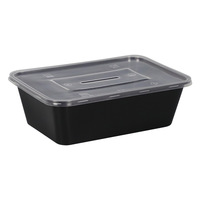 Conteneurs d'emballage alimentaire à emporter 500/750/1000 Ml, boîte alimentaire en plastique pour micro-ondes, récipients à emporter avec couvercles de haute qualité