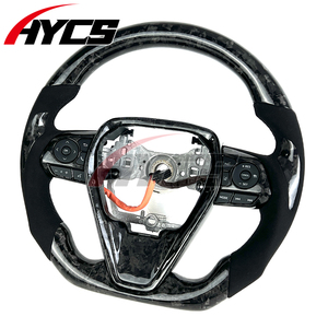 <span class=keywords><strong>Volante</strong></span> de Fibra de Carbono Forjado Personalizado para Toyota Camry Gen 8th 2018-2023 Estilo <span class=keywords><strong>Deportivo</strong></span> <span class=keywords><strong>TRD</strong></span> con Forma de D y Cuero de Gamuza - Product Image 2
