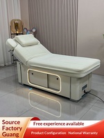 Table de massage électrique réglable et pliable, lit de spa moderne, multifonctionnel, thérapie thermique, en bois, pour hôtel, école, salon