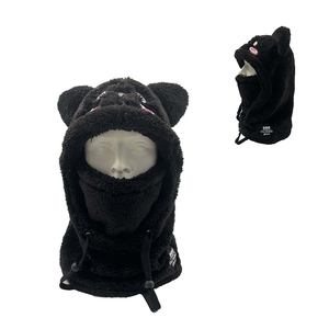 Tùy Chỉnh Thêu Lông Cừu Đầy Đủ Mặt Bìa Trượt Tuyết Mặt Nạ Mùa Đông Mũ Thể Thao Ngoài Trời Mui Xe Nhung Balaclava - Product Image 2