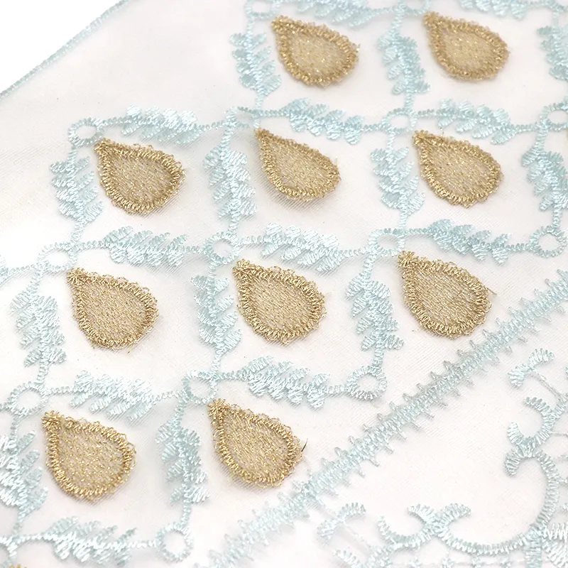 Thiết Kế Mới 33CM Chiều Rộng Thêu Hoa Váy Trang Trí Polyester Spandex Vải Allure Bridal Lace Trim