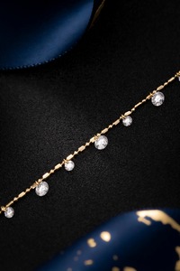 Bracelet chaîne en or blanc massif 18 carats de luxe avec diamant de laboratoire taille cœur de 0,94 ct |   Chaîne avec diamant de laboratoire taille cœur - Product Image 2