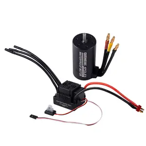 Motor sin escobillas impermeable para coche y camión teledirigido, Motor 3660 3300KV 3800KV 3670 2150KV 2650KV 80A 120A ESC para 1/8 1:8