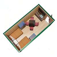Maison mobile personnalisable certifiée CE de 20 pieds, extensible, en panneaux sandwich d'acier respirants, pour atelier extérieur ou centre commercial