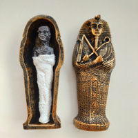 Figurine miniature de sarcophage de momie pharaonique en résine peinte à la main, modèle de cercueil égyptien antique, souvenir