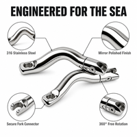 Connecteur pivotant d'ancre en acier inoxydable 316, poli miroir, pour chaîne de rouleau de proépaulement de bateau, quincaillerie marine