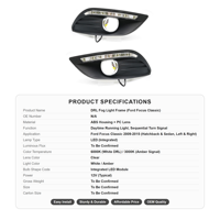 Feux de jour à LED ABS haute luminosité avec clignotants séquentiels pour Ford Focus 2009-2015 MK2 MK3
