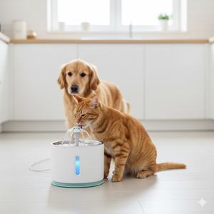 Ultra Quiet Automatic Stainless Steel 2.4L Modern Eco-friendly cat Water Fountain Triple Filtration System for Small Pets All - Product Image 1