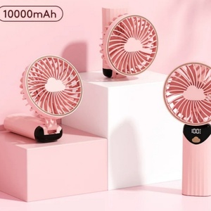 Portable <b>Mini</b> Handheld <b>USB</b> Power Source <b>Fan</b> 10000mAh Digital Display Foldable Five Wind Speed for Office Home RV Use Perfect - Product Image 3