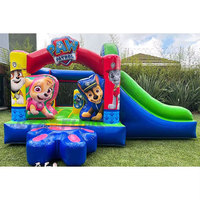 Combo gonflable de patte de chien de patrouille de château gonflable commercial amusant enfants intérieur maison de rebond toboggan gonflable videur commercial