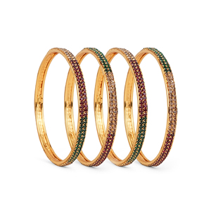 Classic Metal Bangle with White Green and <b>Red</b> Stone Embellishment Elegant Kada <b>Bracelet</b> Traditional Indian Jewelry for Women - Product Image 3