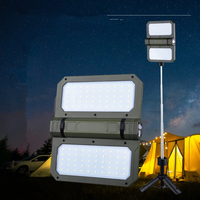 Luz LED retráctil para tienda de campaña, reflector para exteriores con carga USB, iluminación de trabajo magnética alimentada por batería
