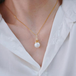 Colgante de Plata S925 con Cuentas Redondas de 10-13 mm, Hermoso Collar de Jade DIY con Soporte Vacío, Accesorio 31129 - Product Image 2