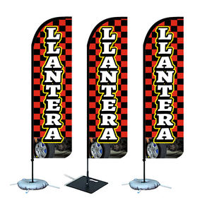 Werbe großhandel Personalisieren Sie Autoreifen Autowerk statt Verkauf Werbung Handel Display Wind dichte Teardrop Beach Feather Flag - Product Image 1